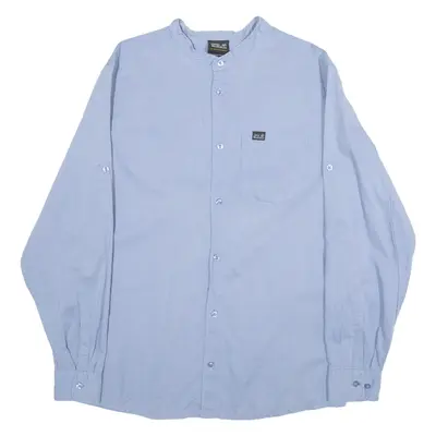 JACK WOLFSKIN Mens Plain Shirt Blue Long Sleeve M