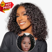 4x4 Glueless HD Wigs Human Hair HD Transparent Glueless Wigs Pre Plucked with Baby Hair 200% Density Afro Kinky Curly Wigs fo...