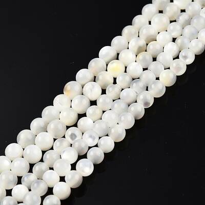 Natural White Shell Bead Strands