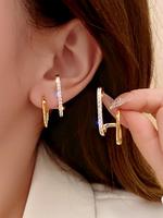 Fashionable Rhinestone Decorated Stud Earrings, Anniversary Wedding Party Jewelry for Women, Trendy All-match & Exquisite Jew...
