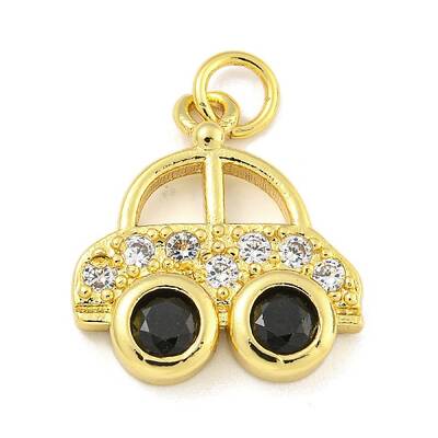Car Rack Plating Brass Micro Pave Cubic Zirconia Pendants