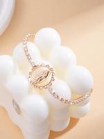 Fashion Elegant Rhinestone Decorated Adjustable Link Bracelet, Fashion Party Jewelry for Women & Men, Daily Clothing Decor, T...