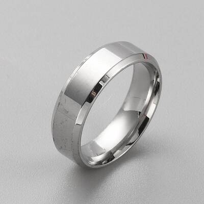 Stainless Steel Simple Plain Band Ring for Women