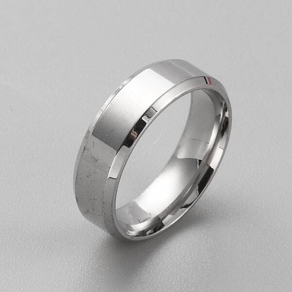 Stainless Steel Simple Plain Band Ring for Women