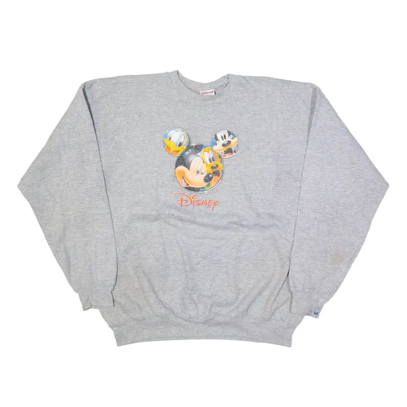 DISNEY Mickey Mouse Sweatshirt Grey Mens XL