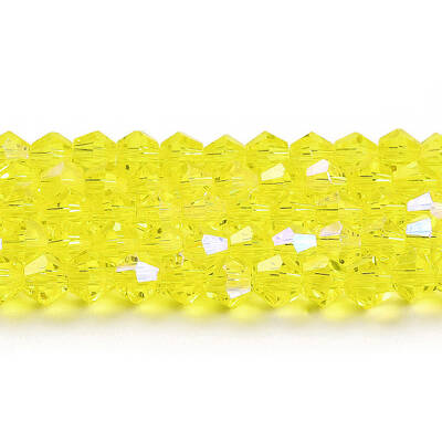 Transparent Electroplate Glass Beads Strands