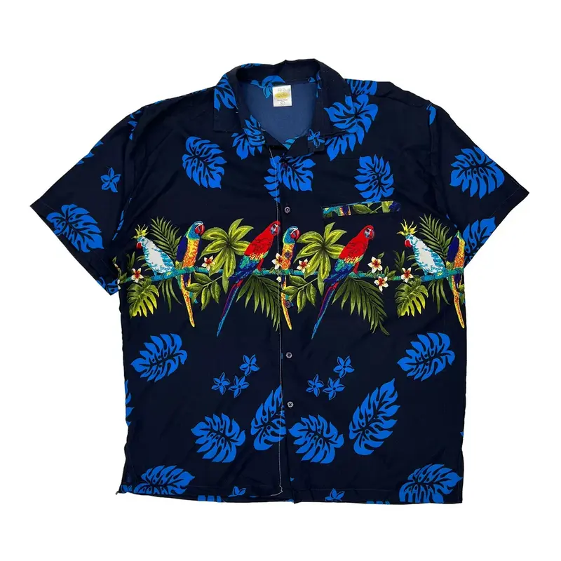Rb Ridhi Hawaiian Shirt - XL Blue Cotton
