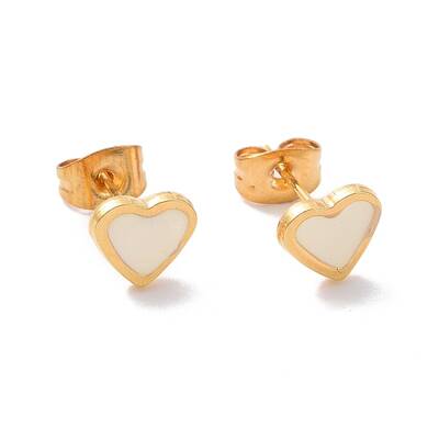 304 Stainless Steel Enamel Stud Earrings