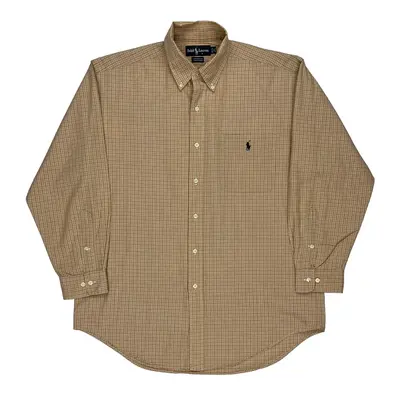 Yarmouth Ralph Lauren Checked Shirt - Large Beige Cotton