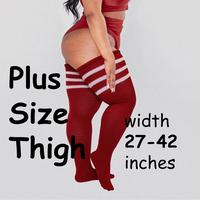 REAL PLUS SIZE Thigh Highs Socks with Stripes | Extra Long Over the Knee Long Socks | Thigh High Socks for thighs 27-42'' | +...