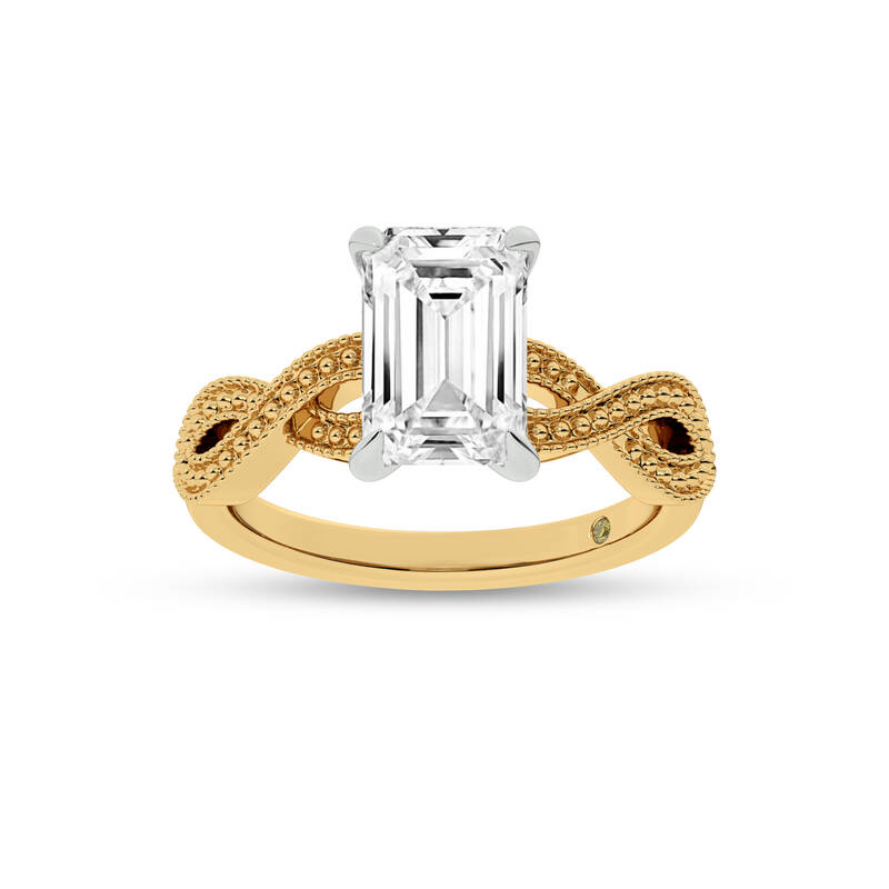 York Infinity Shank Emerald Cut Lab Grown Diamond Engagement Ring | 18K Yellow Gold 1 1/2 CT. TW.