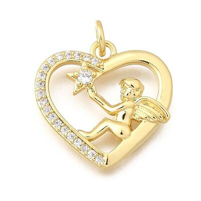 Brass Micro Pave Cubic Zirconia Pendants