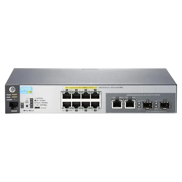HP J9774A#ABG | Aruba 2530 Series 2530-8G-PoE+ 8 x RJ-45 PoE+ 10/100/1000Base-T and 2 x Combo Gigabit SFP Ports Layer 2 Manag...