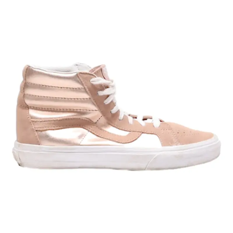 VANS Authentic High Top Trainers Pink Leather Womens UK 5