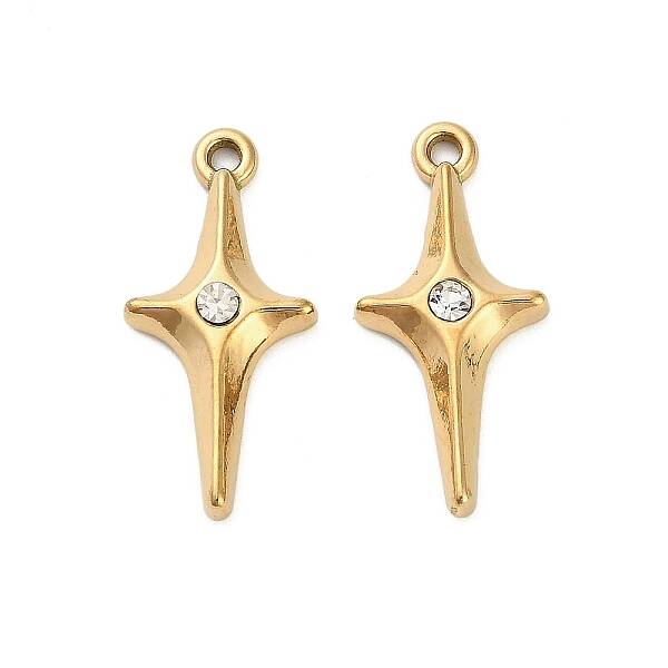 304 Stainless Steel Rhinestone Pendant