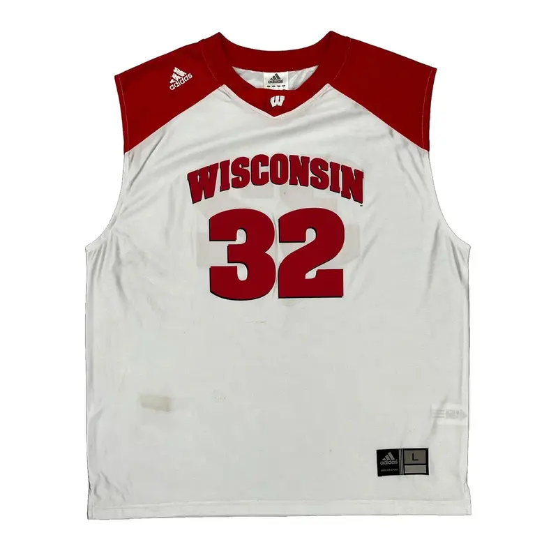 Wisconsin Badgers Adidas Ncaa Jersey - Large Red Polyester