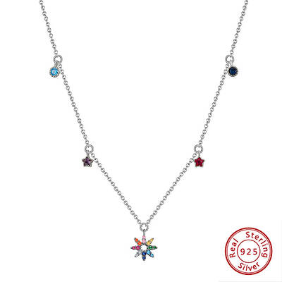 925 Sterling Silver Micro Pave Cubic Zirconia Pendant Necklaces