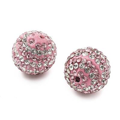 Stripe Pattern Polymer Clay Rhinestone Beads