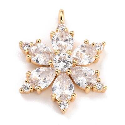Brass Micro Pave Clear Cubic Zirconia Pendants
