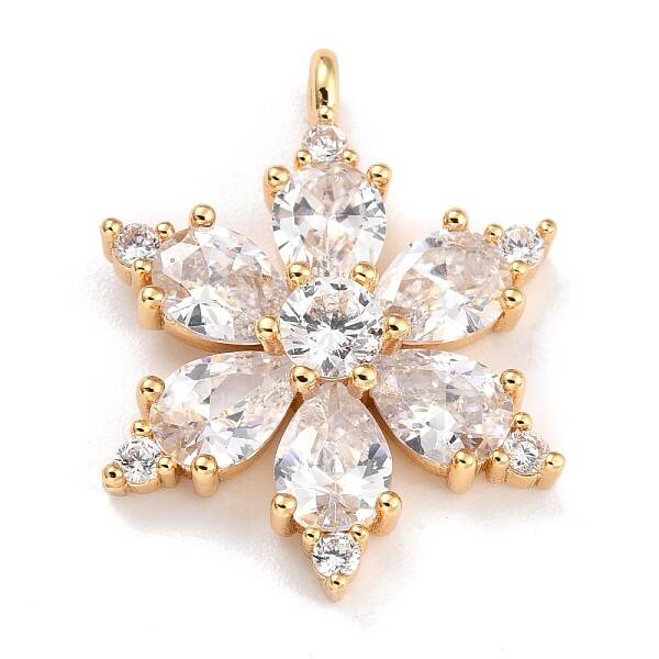 Brass Micro Pave Clear Cubic Zirconia Pendants