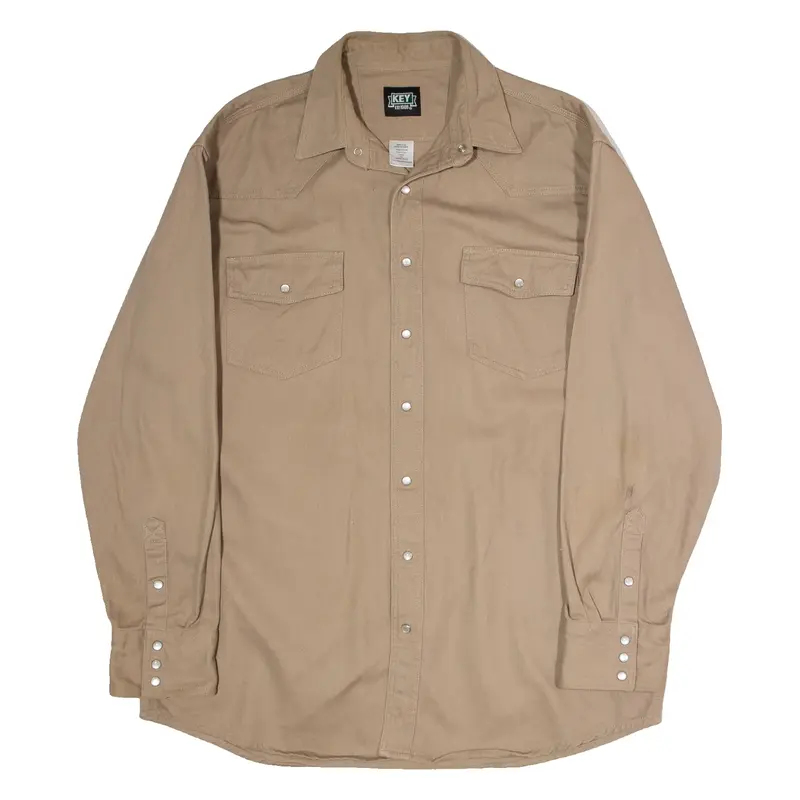 KEY Overshirt Mens Workwear Jacket Beige Twill XL