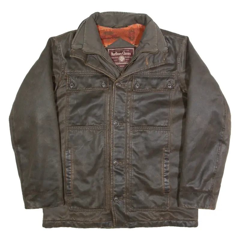 MARLBORO Blanket Lined Mens Jacket Brown 90s M