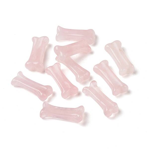 Natural Rose Quartz Dog Bone Shape Sculptures