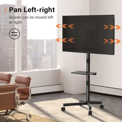 KKTONER Mobile TV Cart for 23 to 60inch LCD LED Flat Screen Curved TVs Floor TV Stand on Wheels with Height Adjustable Shelf ...