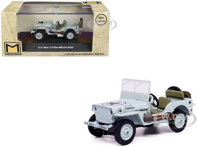 Willys Jeep 1/4-Ton Car Light Blue United States Navy 1/43 Diecast Model by Militaria Die Cast