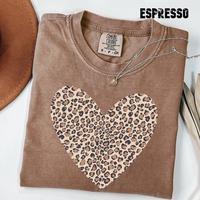 Comfort Colors Leopard Heart Shirt, Soft Cotton Unisex Gift, Gift for Him or Her, Unisex Stylish Top