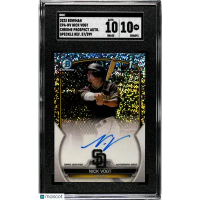 Nick Vogt SGC 2023 Bowman #CPA NV CHR. Pros. Auto Speckle Refractor 10 Auto 10