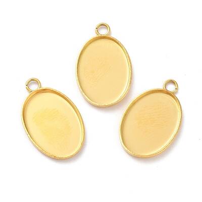 Ion Plating(IP) 304 Stainless Steel Pendant Cabochon Settings