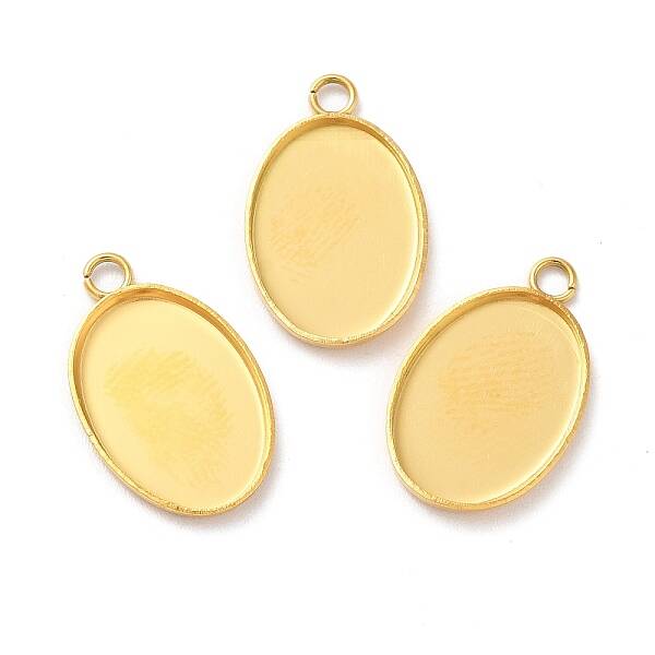 Ion Plating(IP) 304 Stainless Steel Pendant Cabochon Settings