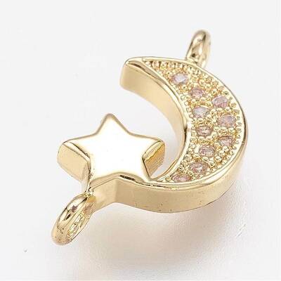 Brass Micro Pave Cubic Zirconia Links