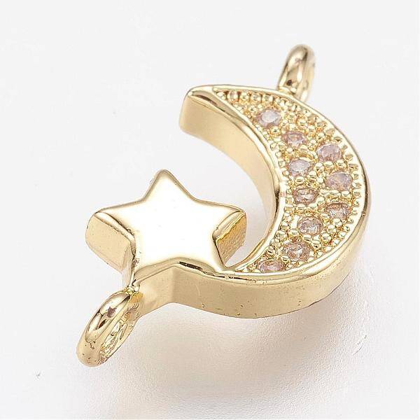 Brass Micro Pave Cubic Zirconia Links