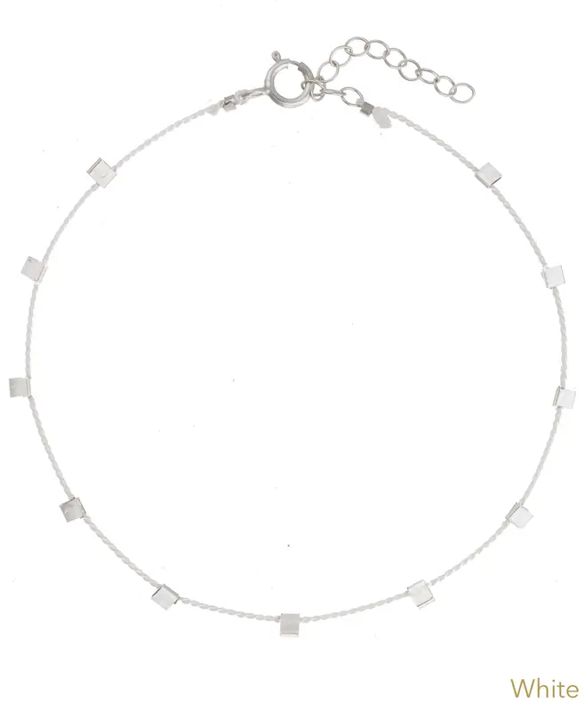 Hilo Bracelet | Metal Color: Silver | Color: White | Length: Adjustable 6 - 7 inches