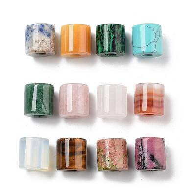 Natural & Synthetic Mixed Gemstone European Beads