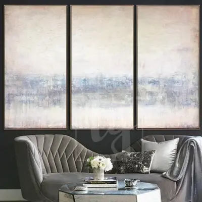 Abstract   Painting On Canvas Painting Set Beige Painting Light Blue Oil Painting | ENLIGHTENMENT