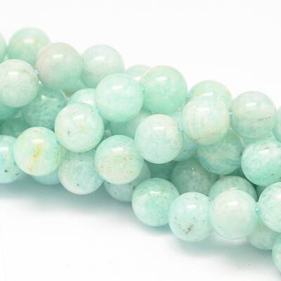 Round Natural Peru Amazonite Bead Strands