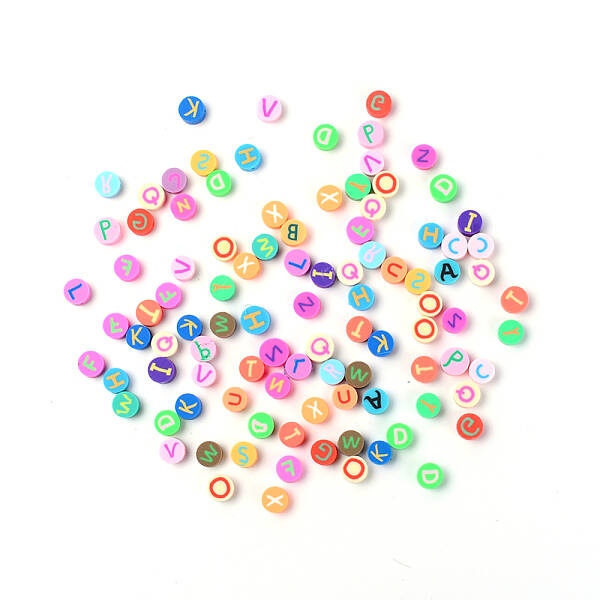 Handmade Polymer Clay Alphabet Beads