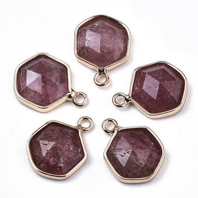 Natural Strawberry Quartz Charms