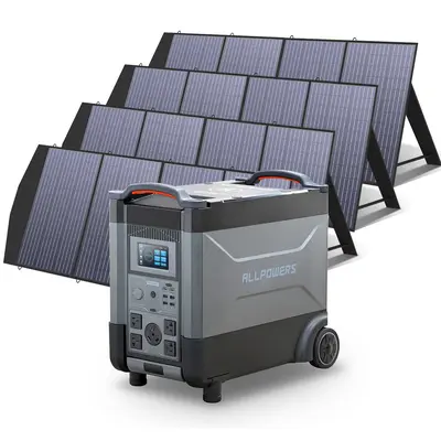 ALLPOWERS Solar Generator Kit 4000W Power Station 200W Solar Panel