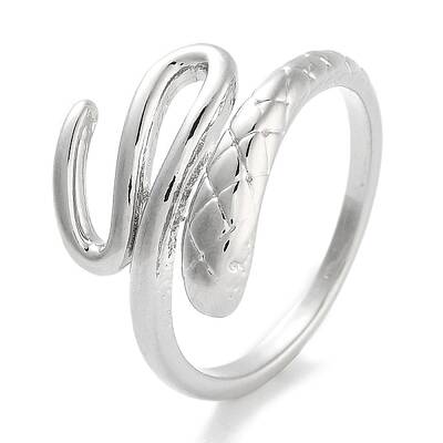 Snake Rack Plating Brass Open Cuff Rings for Women