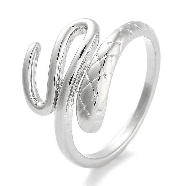 Snake Rack Plating Brass Open Cuff Rings for Women