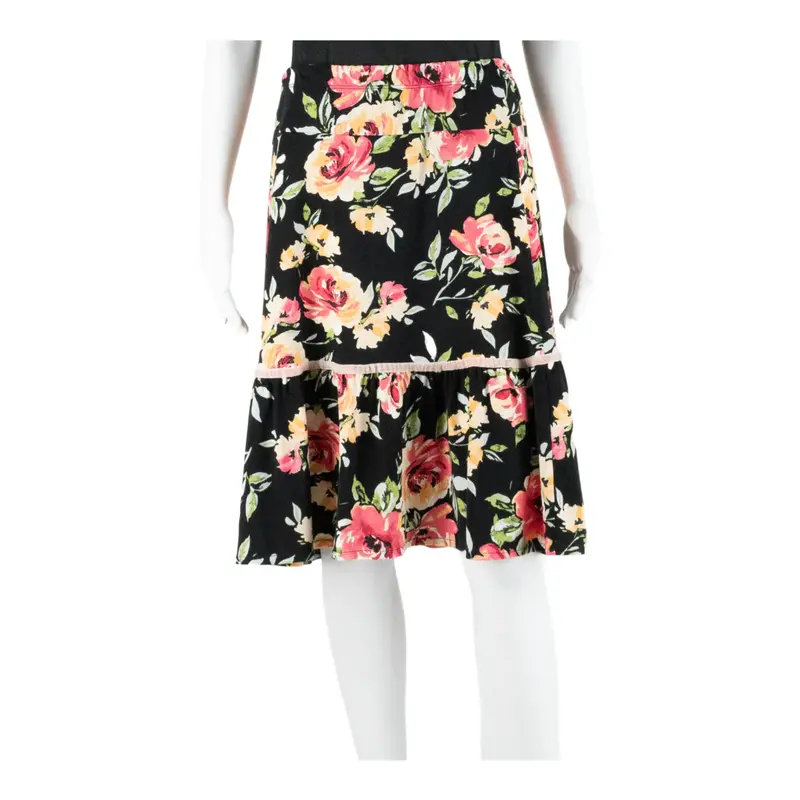 CAMOMILLA Short Mini Skirt Black Floral Womens M