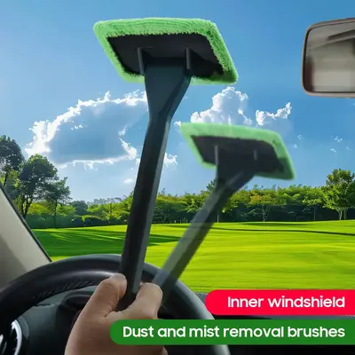 Long Handle Car Windshield Brush，Car windshield cleaning windowwiper brush with brush head , car windshield cleaning tool