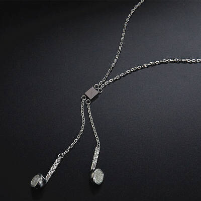 Fashionable Stainless Steel Earphone Pendant Necklaces for Daily Wear
