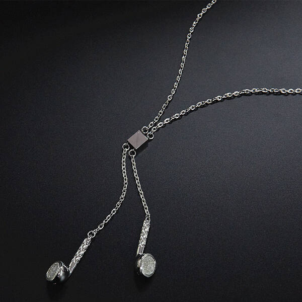 Fashionable Stainless Steel Earphone Pendant Necklaces for Daily Wear