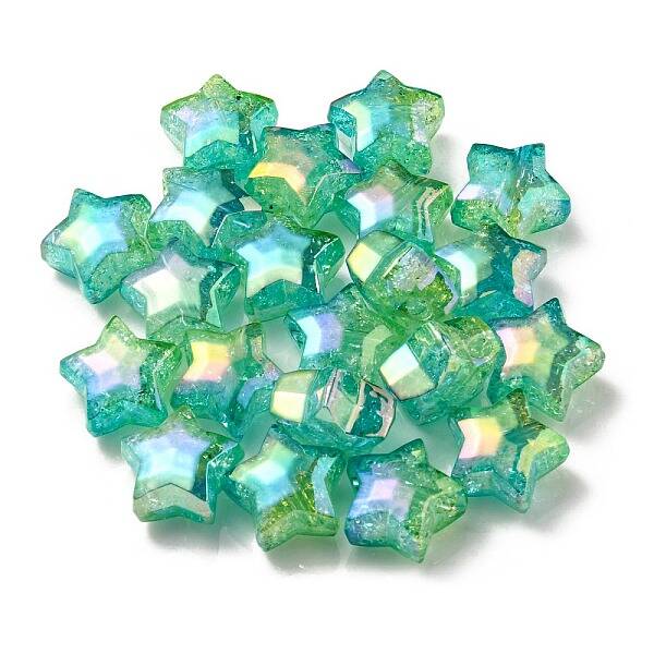 UV Plating Transparent Crackle Acrylic Beads