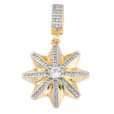 Brass Micro Pave Clear Cubic Zirconia Pendants